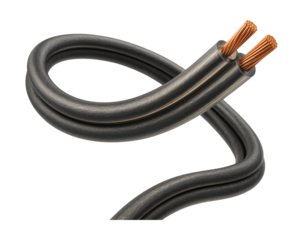 Heavy-duty speaker wire for connecting subwoofers in home theater setups.
