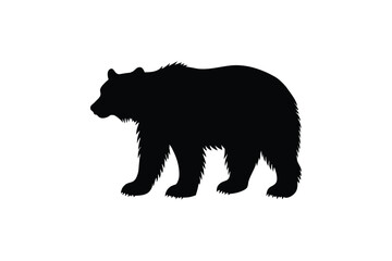 Powerful grizzly bear silhouette for wildlife and nature designs