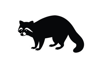 Distinctive silhouette of a raccoon in profile