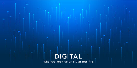 Digital light Abstract, Dark blue Background.