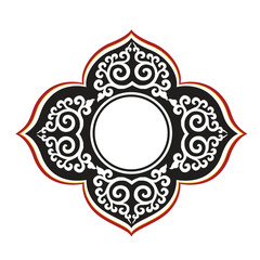 Tibetan chinese circle design flora, pattern design , tibetan art illustration