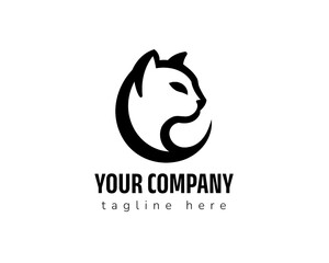 cat head logo icon, icon isolated on white background type 2
