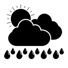 Cloud and rain weather flat icon logo illustration vector isoalated, suitable for web design , logo , app and more