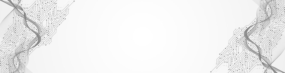 Digital tech motherboard texture design. Creative idea banner concept for internet technology. Software coding. Engineering concept for poster, cover, banner, header, web, presentation template