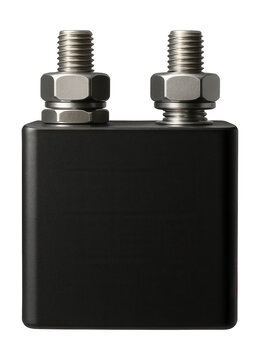 A large industrial varistor with screw terminals for surge protection in commercial panels.