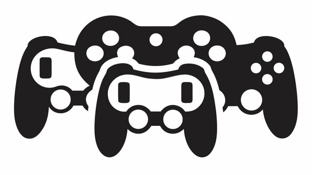 Gaming controllers icon for esports events and video game tournaments, a bold symbol for modern gaming culture and entertainment, perfect for tech blogs - Powered by Adobe