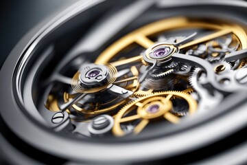 Intricate mechanical watch gears in motion showcasing precision engineering and luxury design