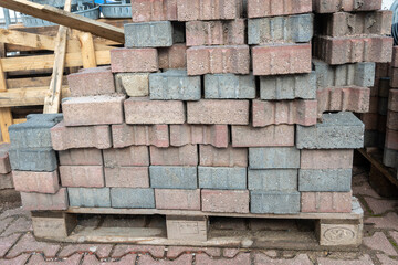 City road sidewalk repair with much pavement tiles.