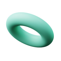 3d Torus or Ring Tosca Green Color, realistic rendering of 3d geometry shape object