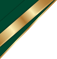 Emerald Green and Gold Ribbon Corner Design