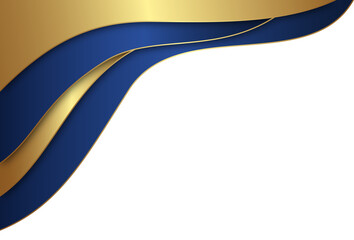 Elegant Blue and Gold Abstract Wave Background