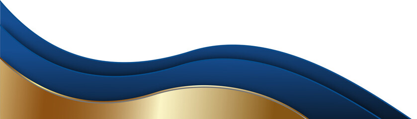 Elegant Blue and Gold Wavy Design Element