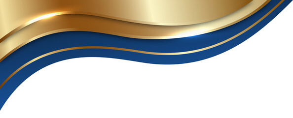 Elegant Gold and Blue Wave Abstract Background