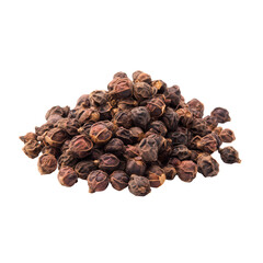 Fototapeta premium Heap of dried black peppercorns isolated on a transparent background