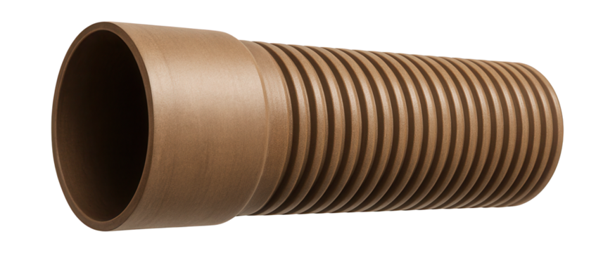 UV-protected single-layer drainage pipe for outdoor use on sunny terraces.