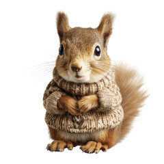 Obraz premium Squirrel wearing a knit sweater