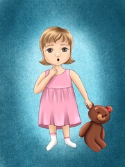 little girl with teddy bear