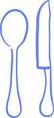 Line Art Spoon And Knife Tableware Icon