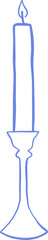 Line Art Tall Candle Elegant Base