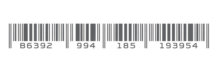 Barcode illustration on transparent background for product identification