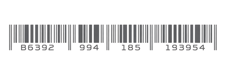 Barcode illustration on transparent background for product identification