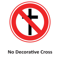 No Decorative Thin Cross Vector icon which can easily modify or edit