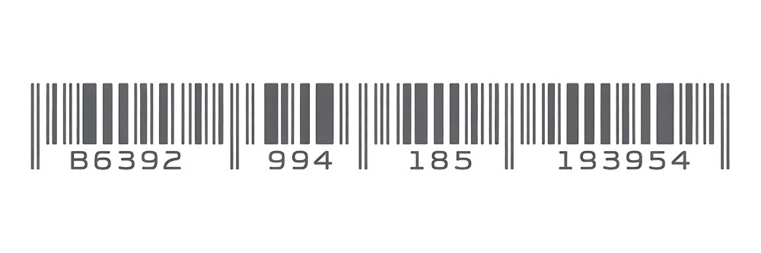 Barcode illustration on transparent background for product identification