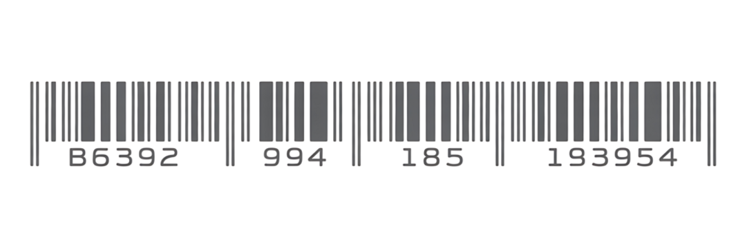 Barcode illustration on transparent background for product identification