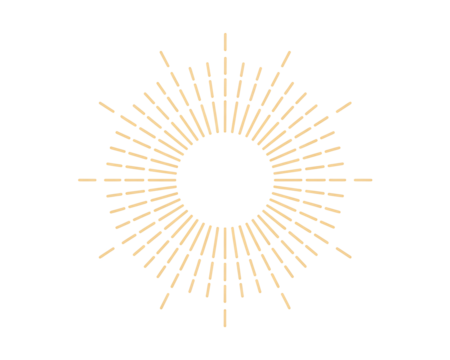 Beige sunburst or sun ray with dashed line pattern