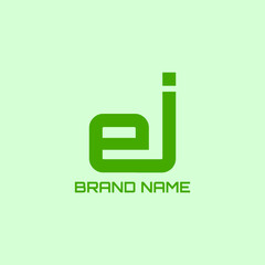 ej letter initial logo design vector