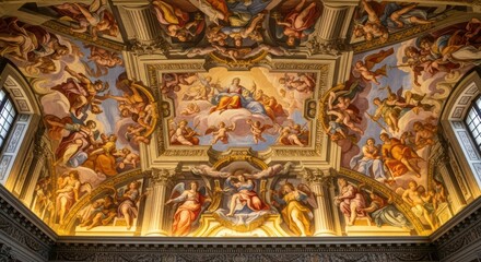 Vatican ceiling fresco: renaissance art and religious imagery in sistine chapel