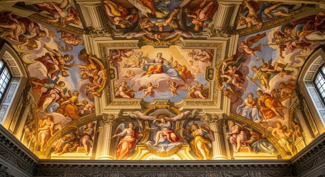 Vatican ceiling fresco: renaissance art and religious imagery in sistine chapel