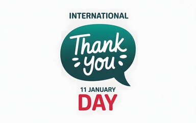 International thank you day january 11th greeting card design