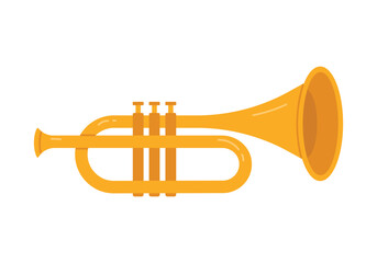 Bright yellow isolated trumpet commonly used in Mexican music and mariachi bands vector illustration © Flash Vector