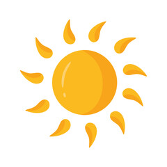 Simple isolated sun symbol with yellow rays, perfect for Mexico summer or travel concepts vector illustration