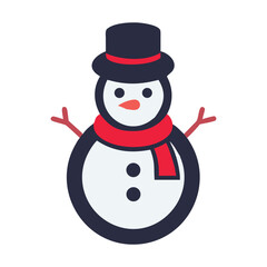 Charming snowman with hat and scarf ready for winter holidays