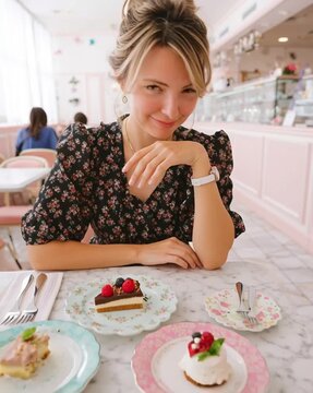 Delicious desserts served in a cozy cafe.
