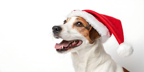 Dog Sitting Under the Christmas Tree