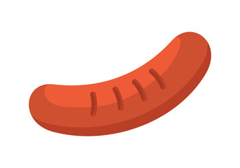 Traditional German bratwurst sausage isolated on white background for food and culture concepts vector illustration