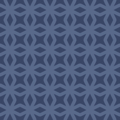 Vector seamless pattern with geometric grid. Abstract texture with curved crosses, diamonds, star shapes. Modern repeat design for decor, textile, print, wrapping, cover, package, carpet, fabric