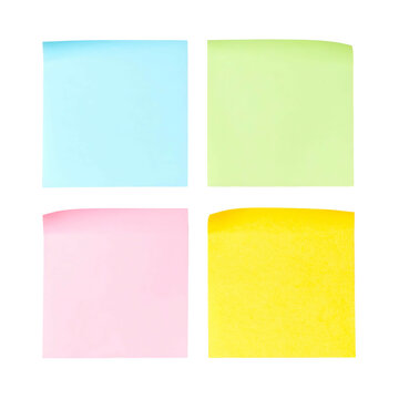 Four colorful sticky notes arranged in a 2x2 grid