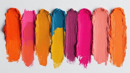 Naklejka premium Colorful Lip Gloss Swatches on White Background.