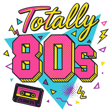 Totally 80s - Retro 80 90s clipart, Throwback to the 80s, Nostalgia Png graphic, boombox 90s illustration

