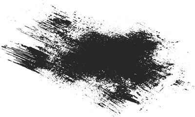 Distressed black brush texture with rough scratch effect, Abstract grunge vector background with black brush strokes