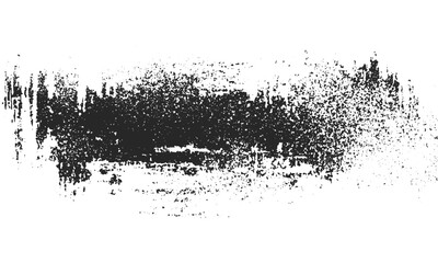 Abstract black brush stroke with rough hand painted look, Grunge paint stroke vector with splashes and rough texture