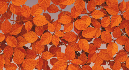 Pattern of dry maple leaves on a colorful background