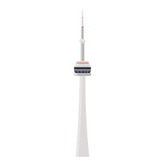 Minimal isolated CN Tower icon representing famous Canadian landmark on white background vector illustration