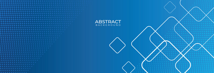 Modern Blue Abstract Background with Dynamic Geometric Shapes