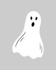 Pacman ghost cartoon, isolated on white background.