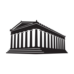 Fototapeta premium Striking silhouette of ancient Greek temple architecture, perfect for history projects, travel brochures, or adding a touch of classic elegance